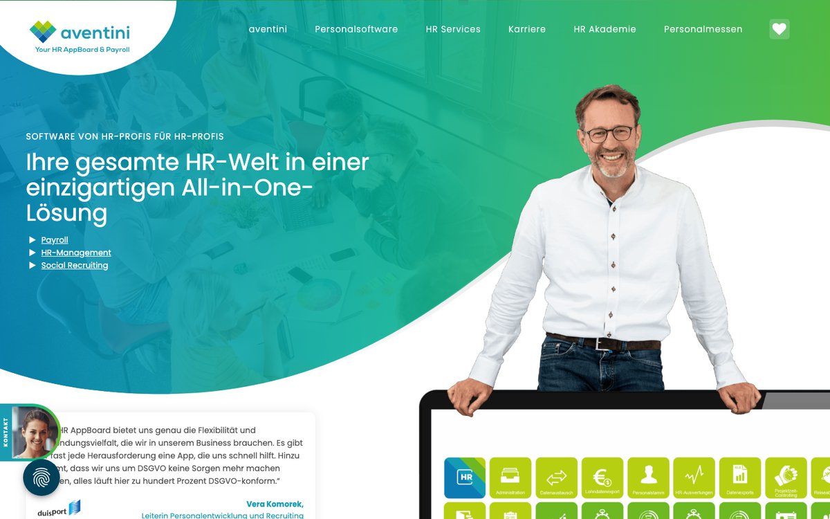 Website der Aventini GmbH