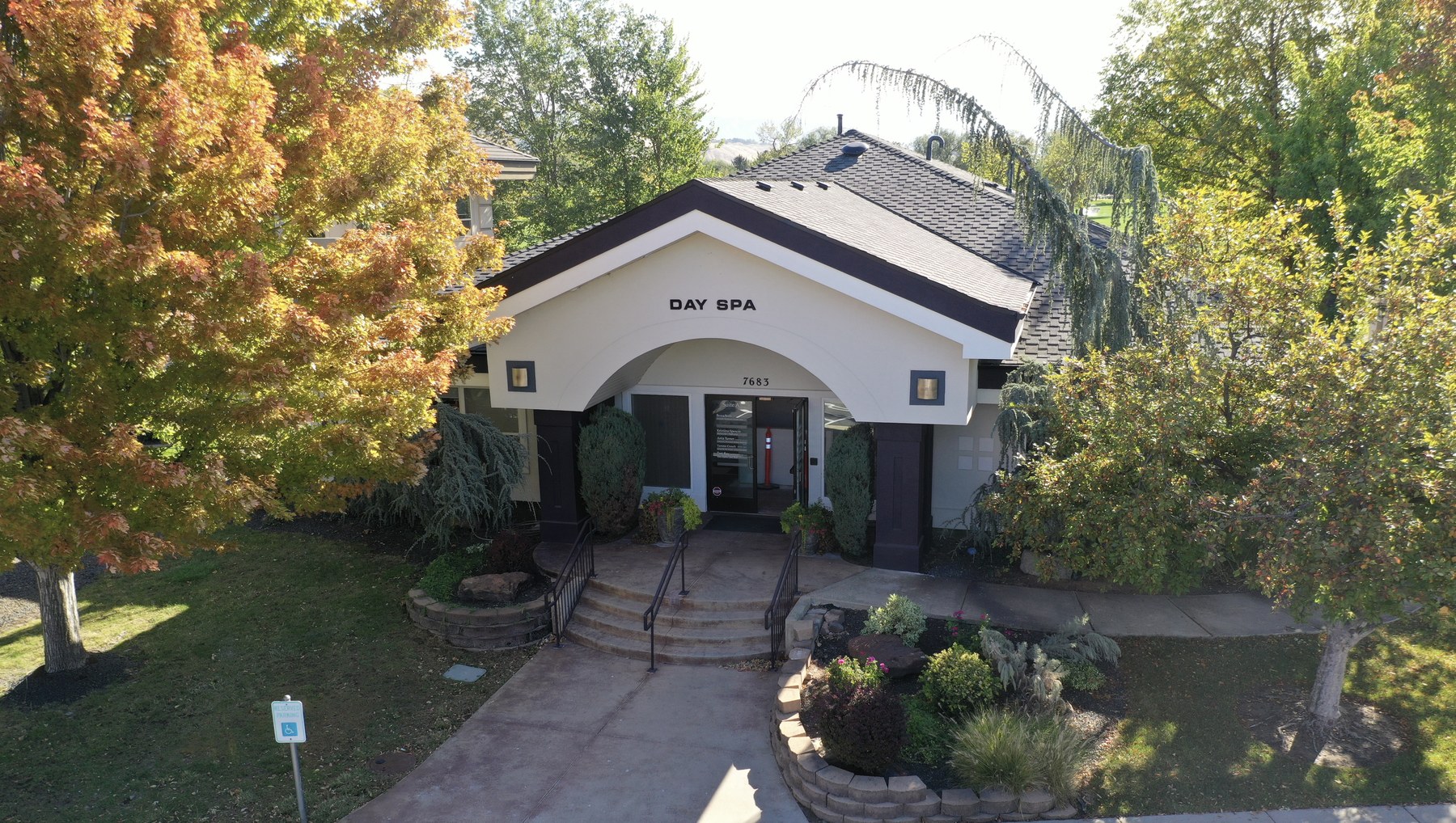 Entrance to the day spa at 7683 W Riverside Dr in Garden City, Idaho