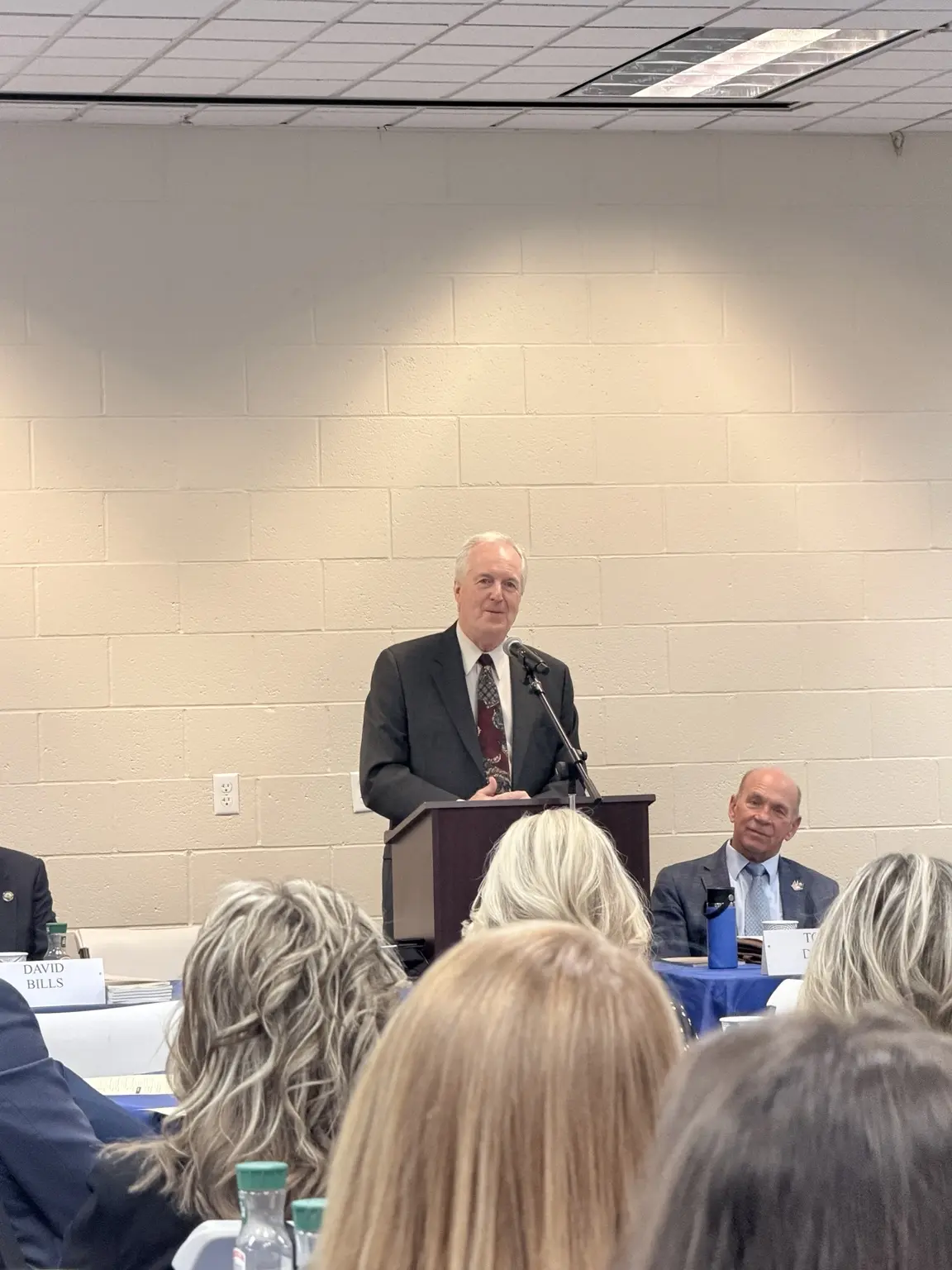 Jeff Lake speaking to a local audience at a Treasure Valley community event.