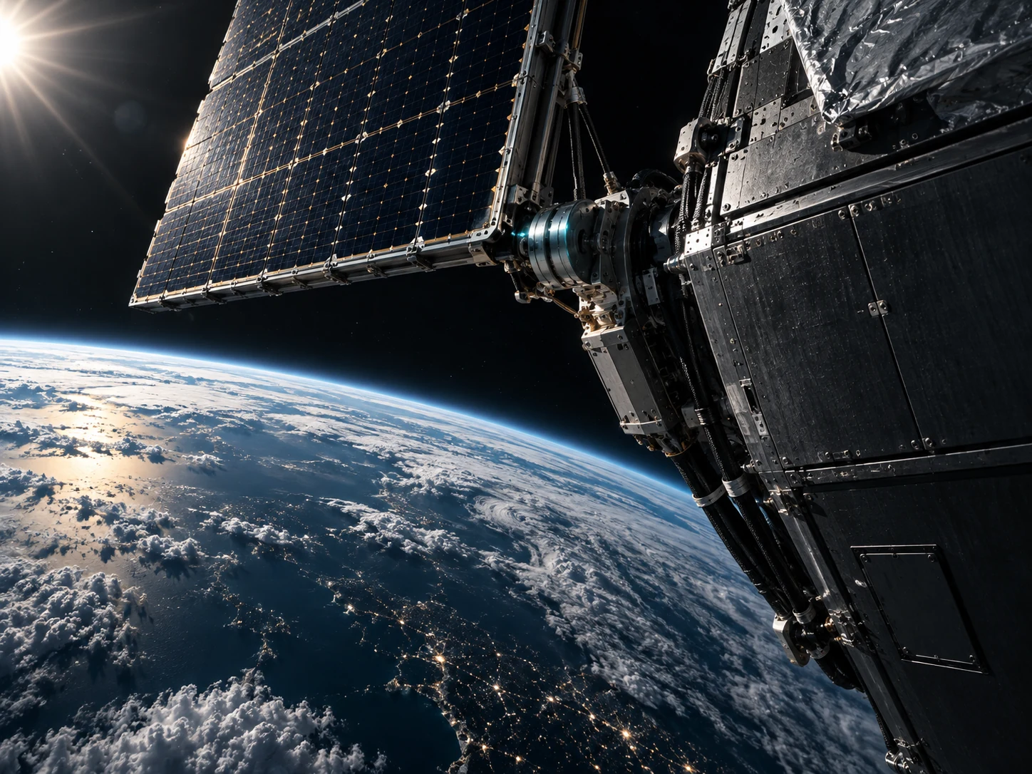 Astrion space domain concept: satellite hardware above Earth