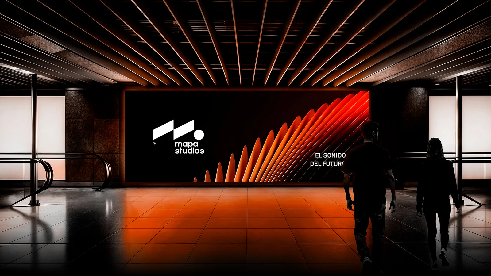 Advertising display mockup featuring Mapa’s identity