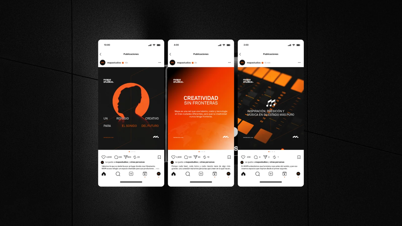 Mapa Studios social media design mockups