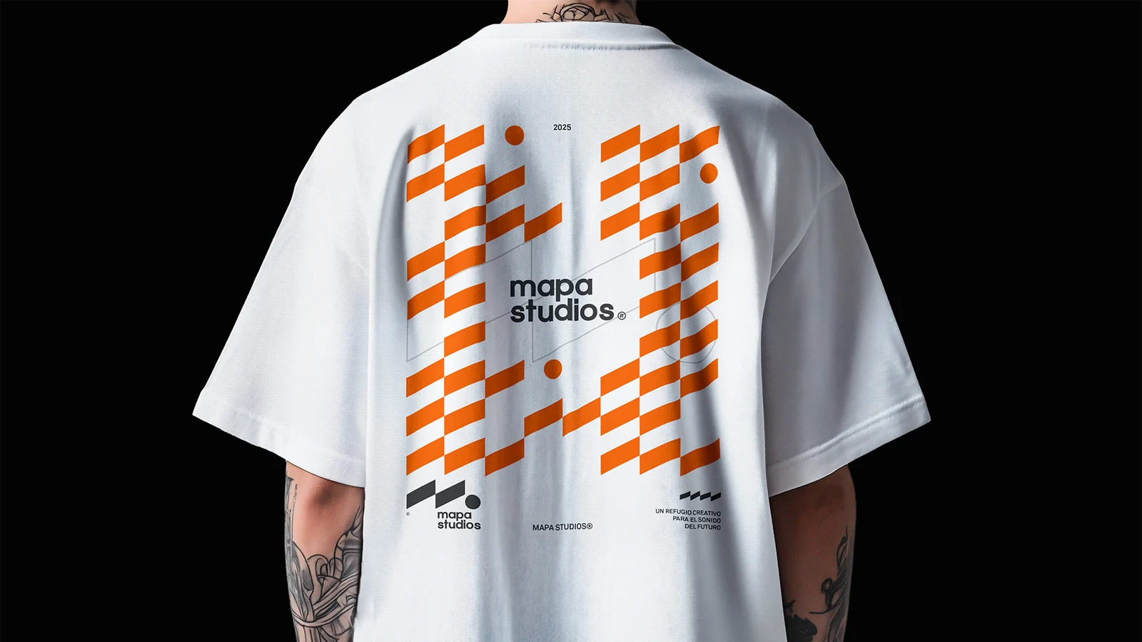 T-shirt mockup with the Mapa Studios pattern