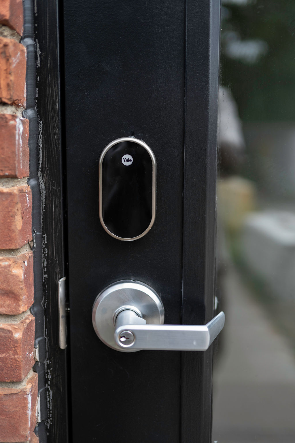 Keyless smart lock on the studio door