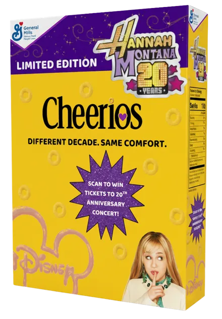 Our team’s proposed Hannah Montana Cheerios box