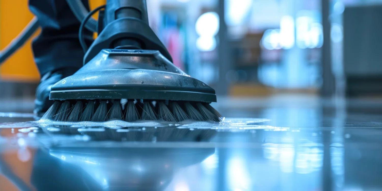 Pulizia industriale di un reparto produttivo con attrezzature professionali