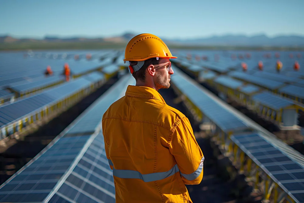 Presidio di guardiania sul perimetro di un cantiere fotovoltaico