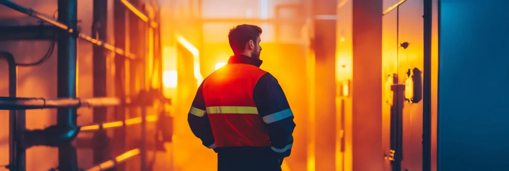 Squadra Belice Servizi in servizio di vigilanza antincendio presso una struttura industriale