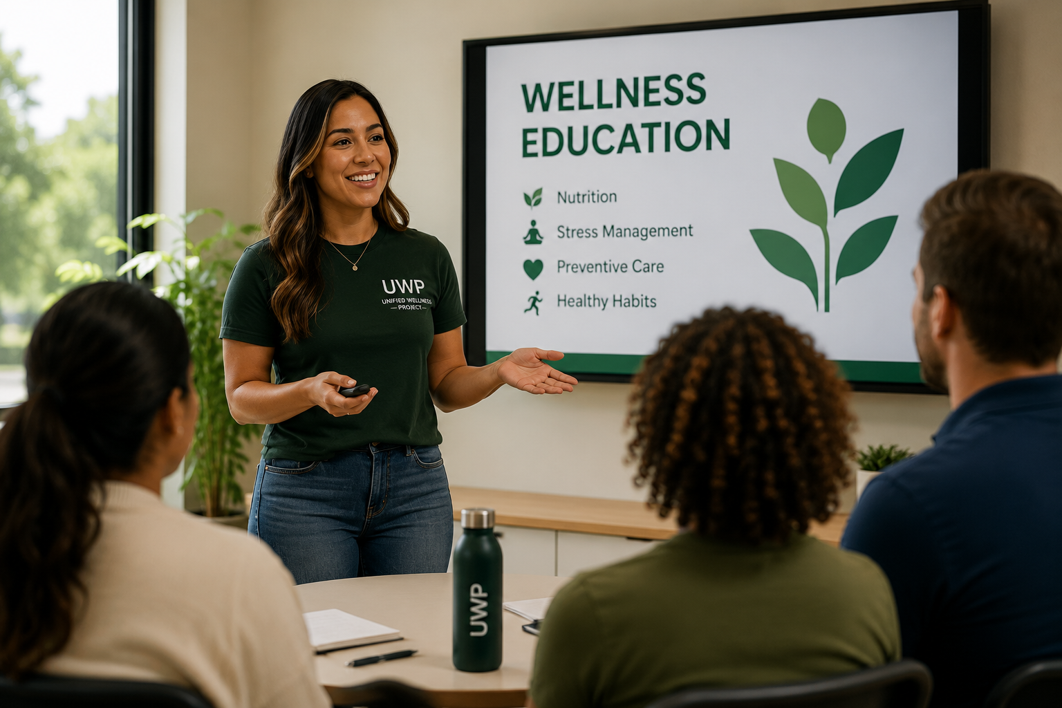 Community wellness education focused on healthy ways to manage stress