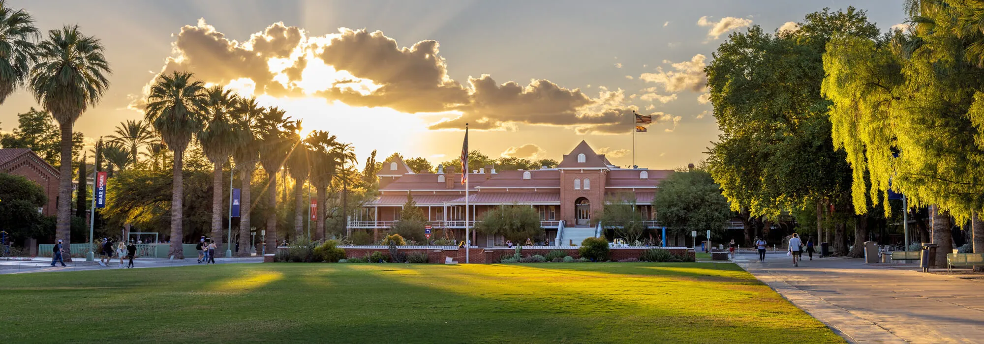 Old Main at the University of Arizona at sunset
