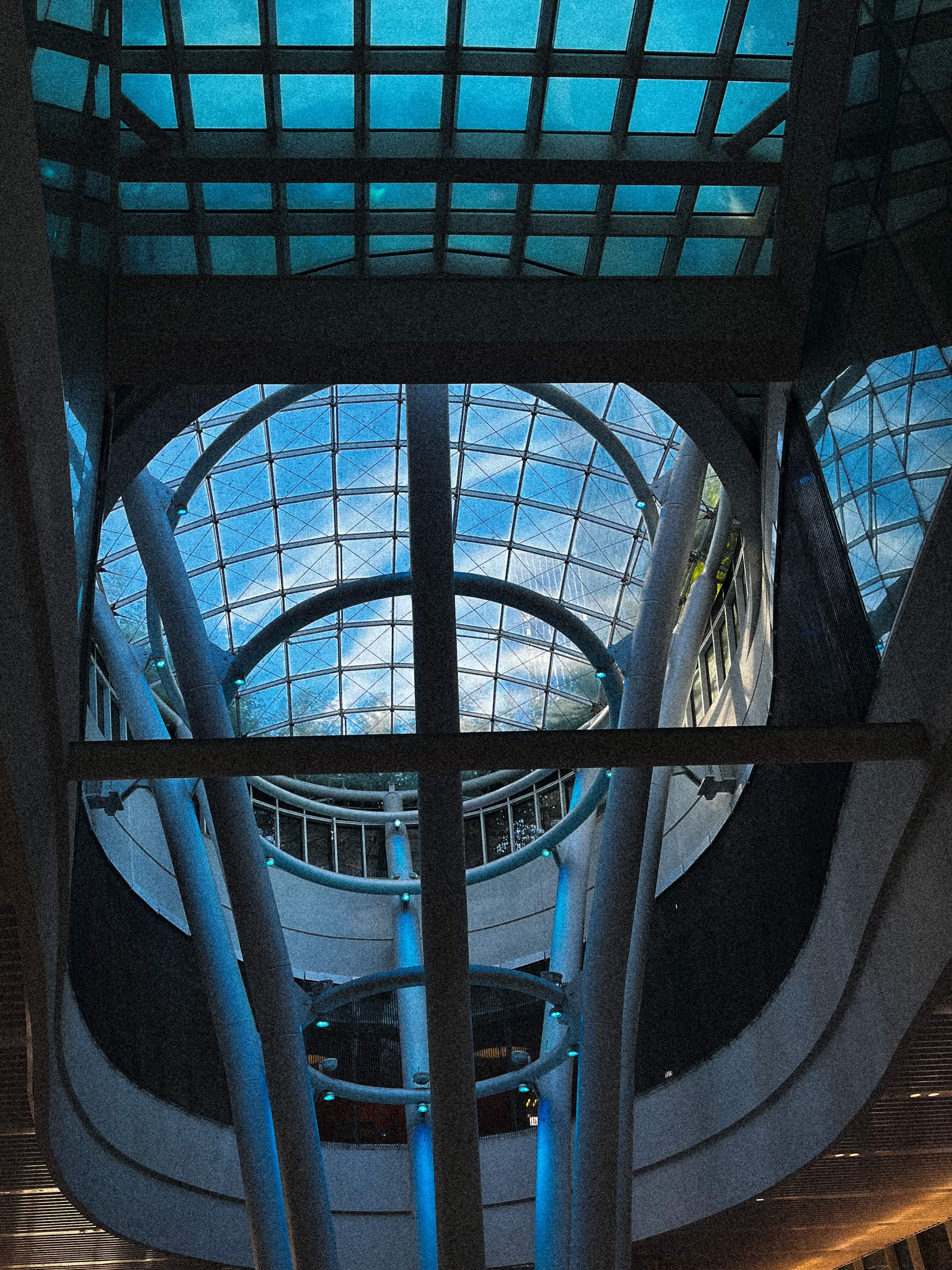 Glass and steel skylight structure on a Blackstone Construction Services project