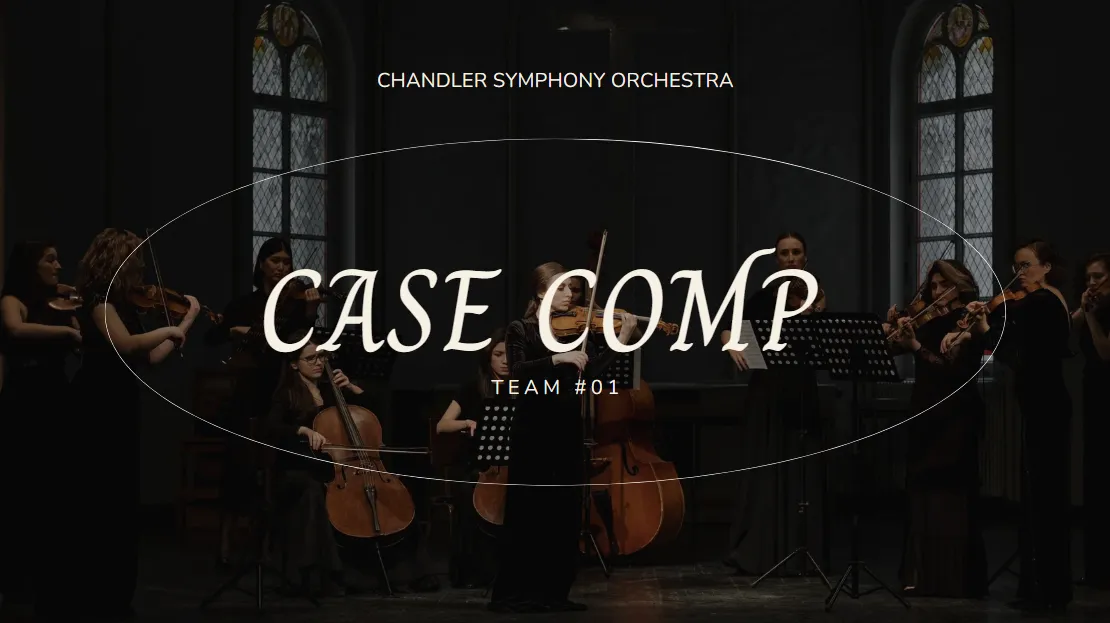 Title slide of the Chandler Symphony Orchestra case competition presentation