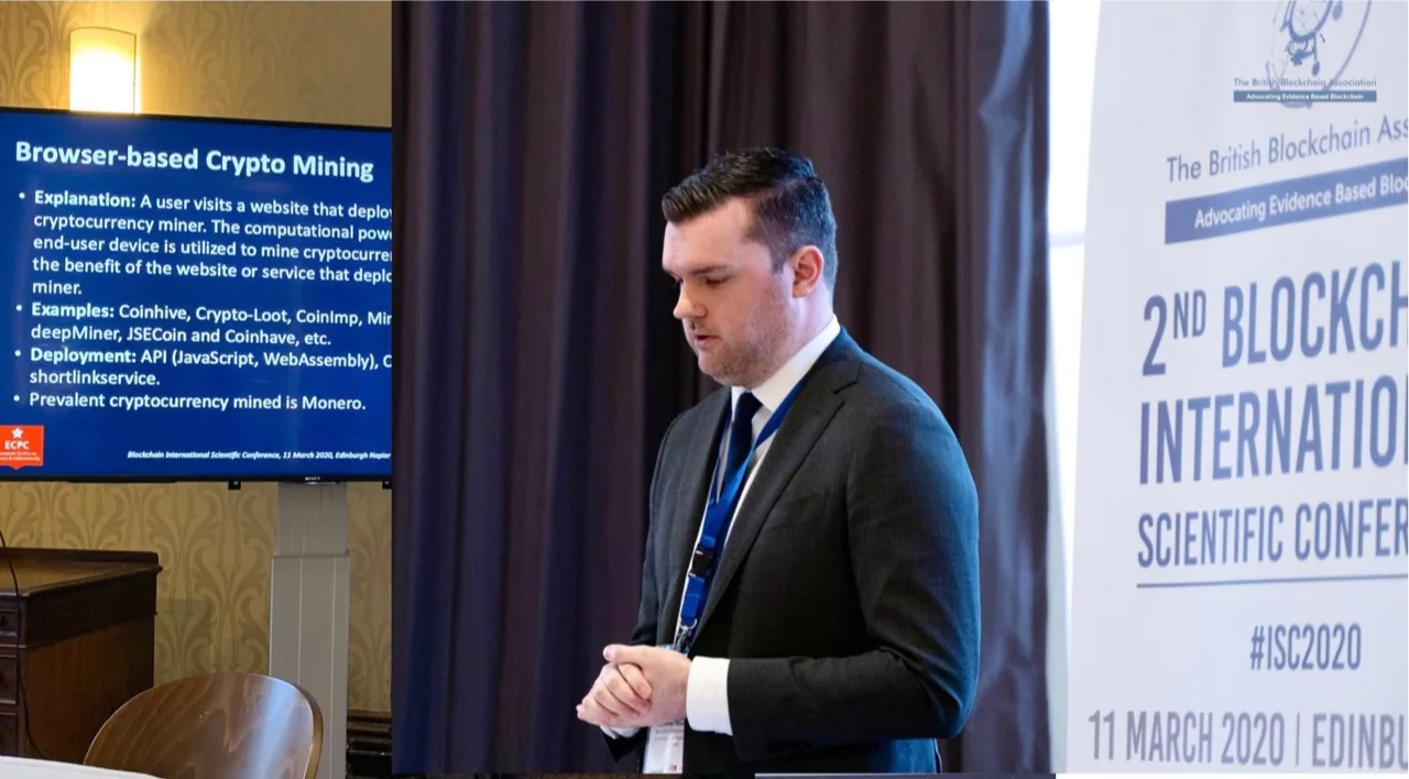 Browser-based crypto mining presentation at ISC2020, Edinburgh, 11 March 2020