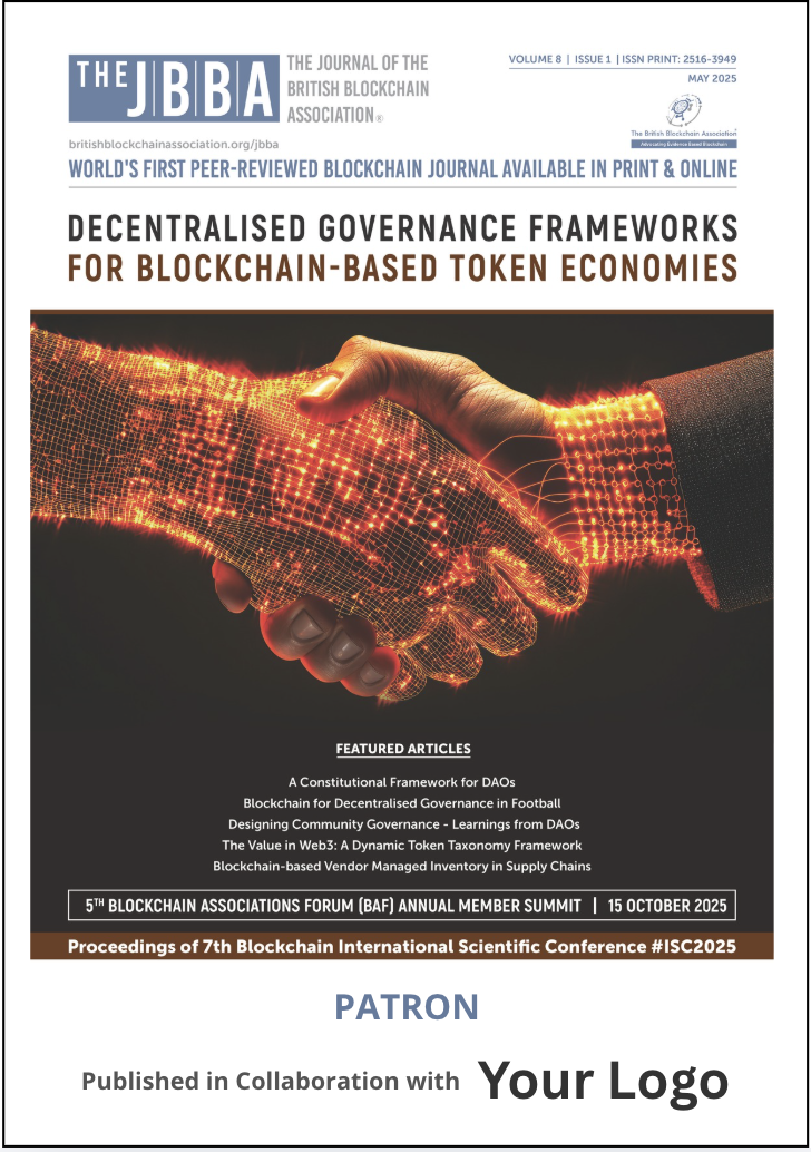 Illustrative JBBA governance patron cover with Published in Collaboration with Your Logo