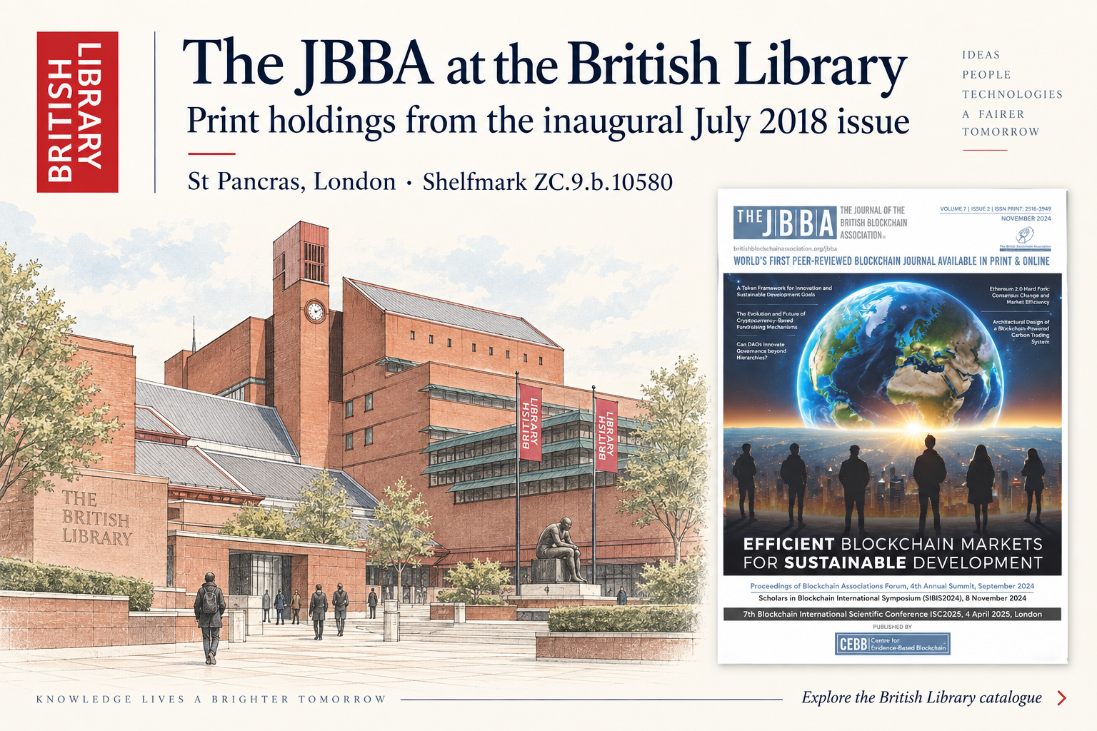 Illustration of the British Library with a JBBA cover. Print holdings from July 2018; shelfmark ZC.9.b.10580.