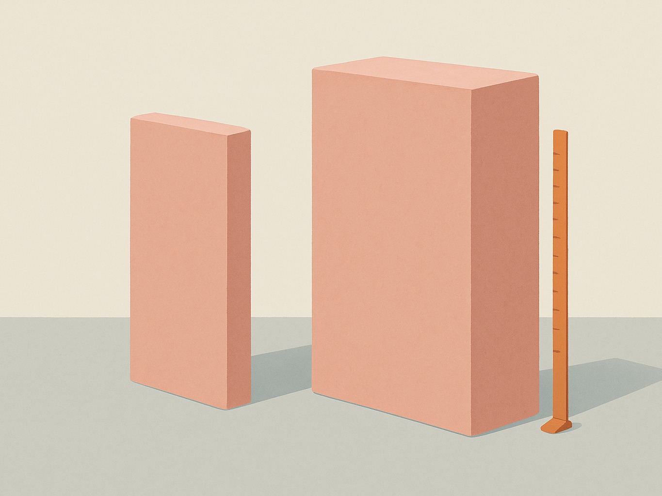 Two stacks of insulation batts side by side, one thin and one much thicker