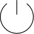 Power button icon showing a circle with a vertical line at the top center.