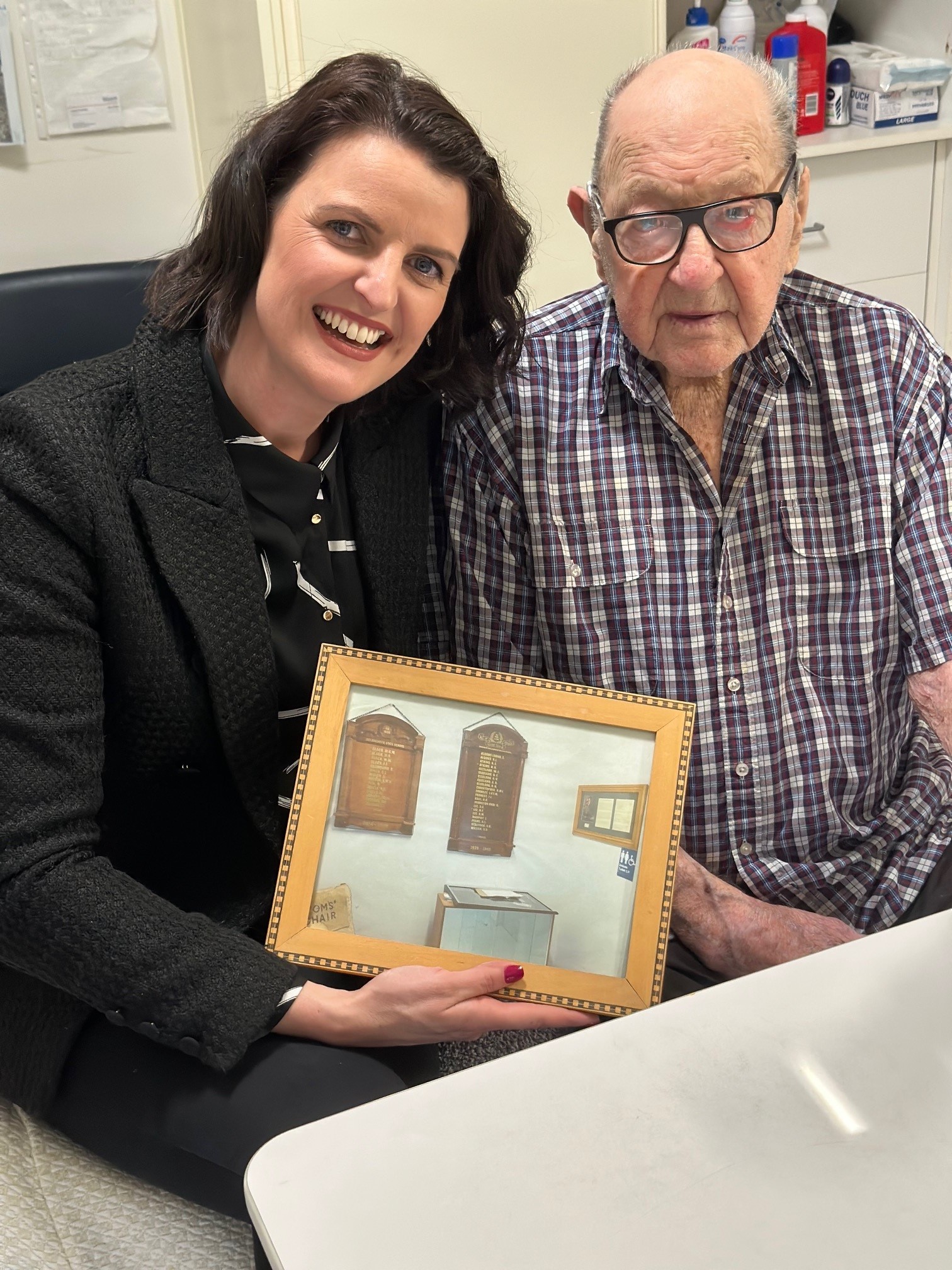 Cleeland and 101-year-old resident campaigning for visiting dentists