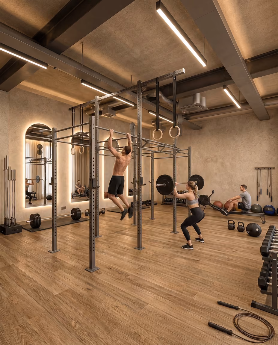 People working out in a gym