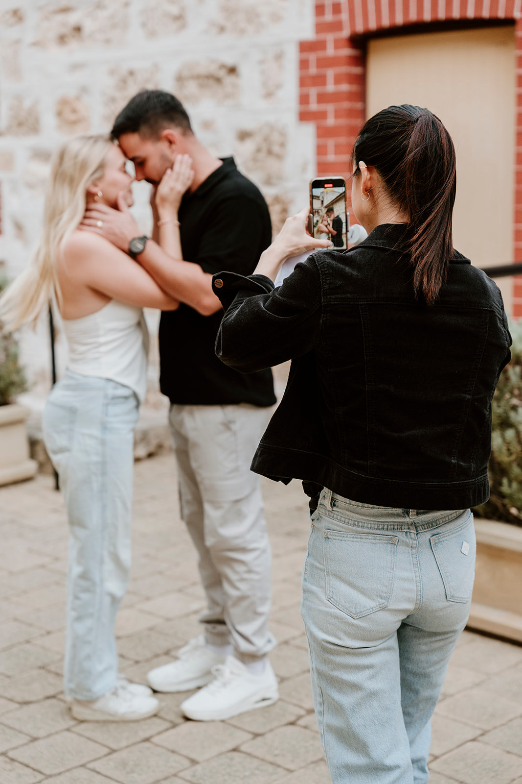 Behind the scenes on an outdoor shoot