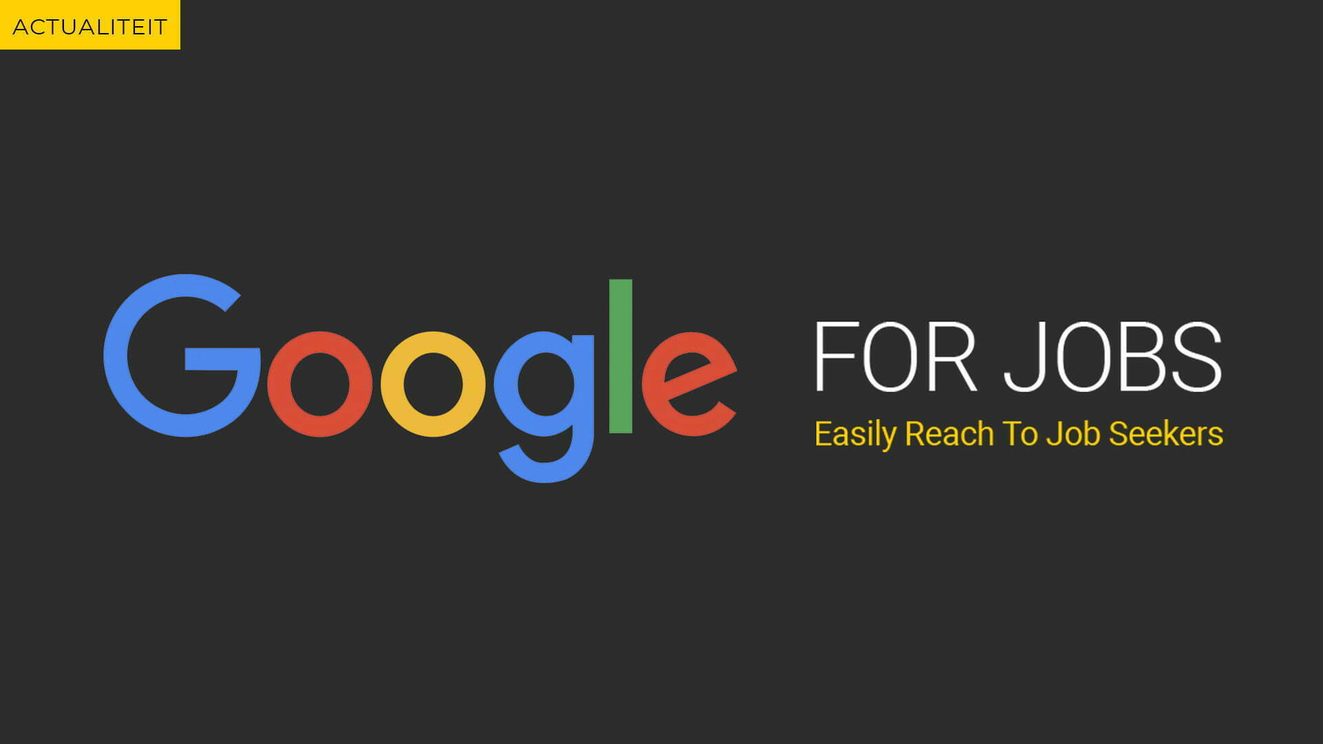 Google for Jobs logo on a dark background