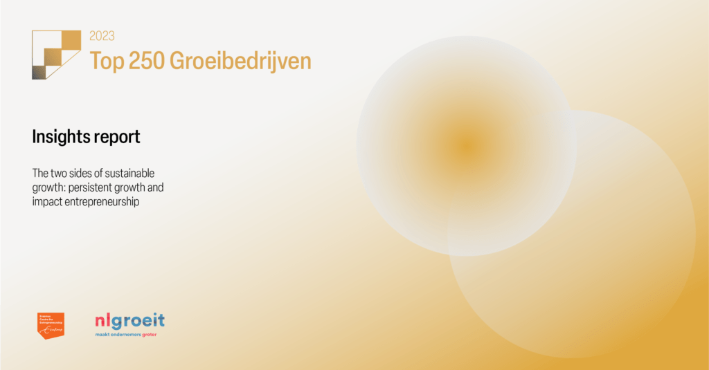 Cover of the Top 250 Groeibedrijven 2023 Insights report, with the NL Groeit logo
