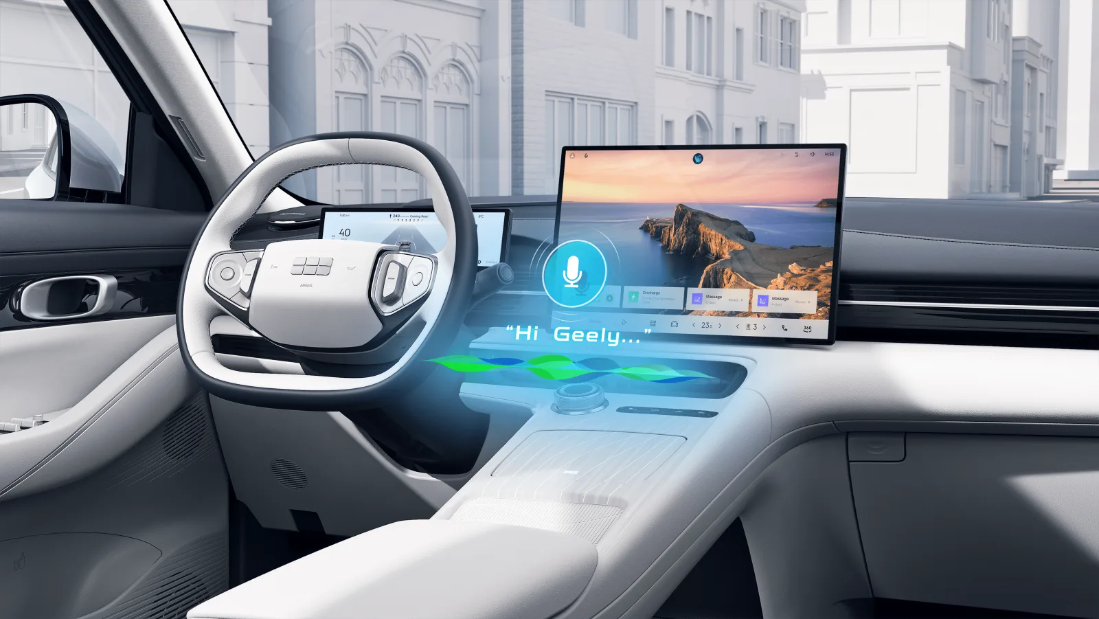 Geely E5 Cockpit mit Sprachsteuerung