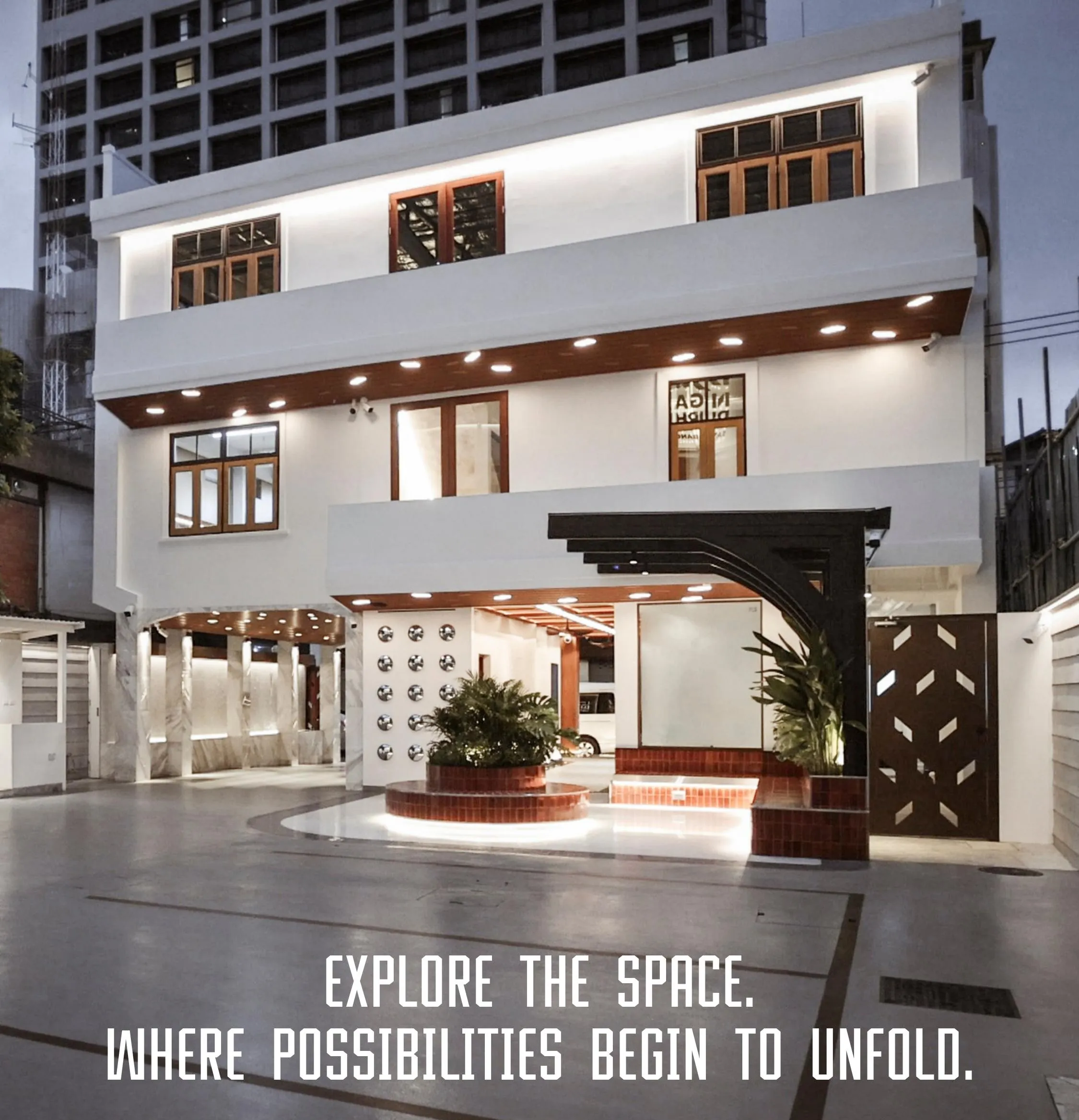 Rendered axonometric of the Front Building and Back Building on the shared plot