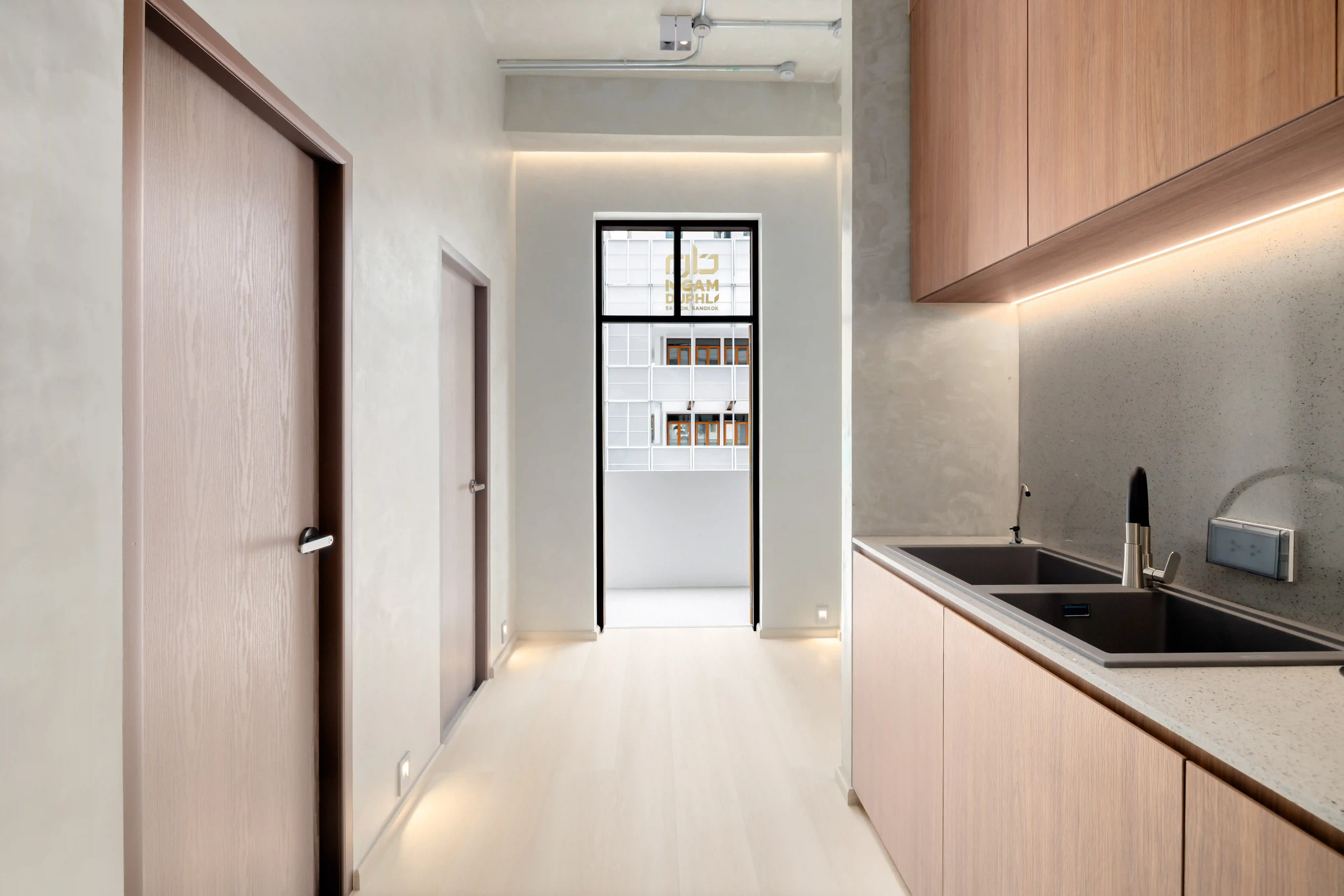 Common pantry with oak joinery and sink