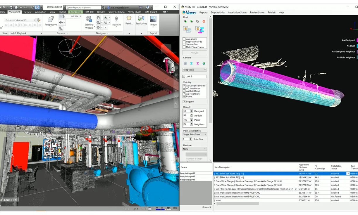 Обробка хмари точок та інженерної 3D-моделі в BIM/CAD програмі