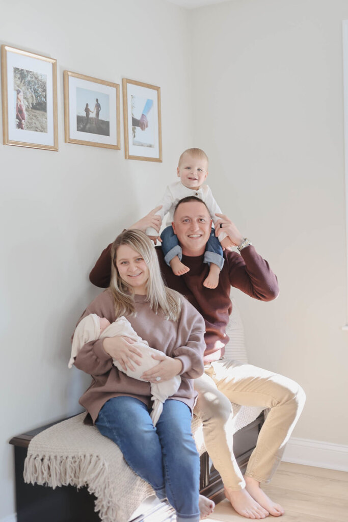 Matthew Moisan with his family at home