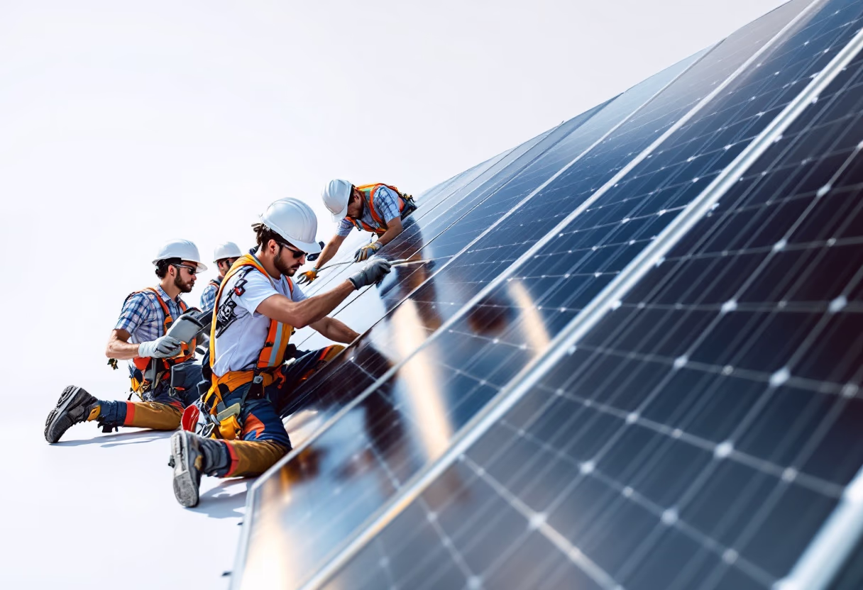 image of solar panels installation