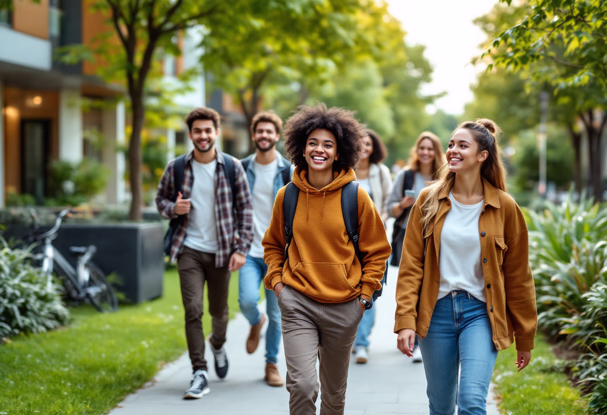 image of prospective students on campus tour