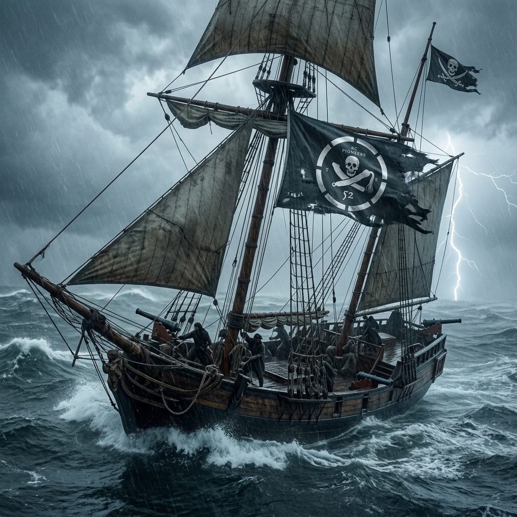 a sloop nearing some islands at dawn