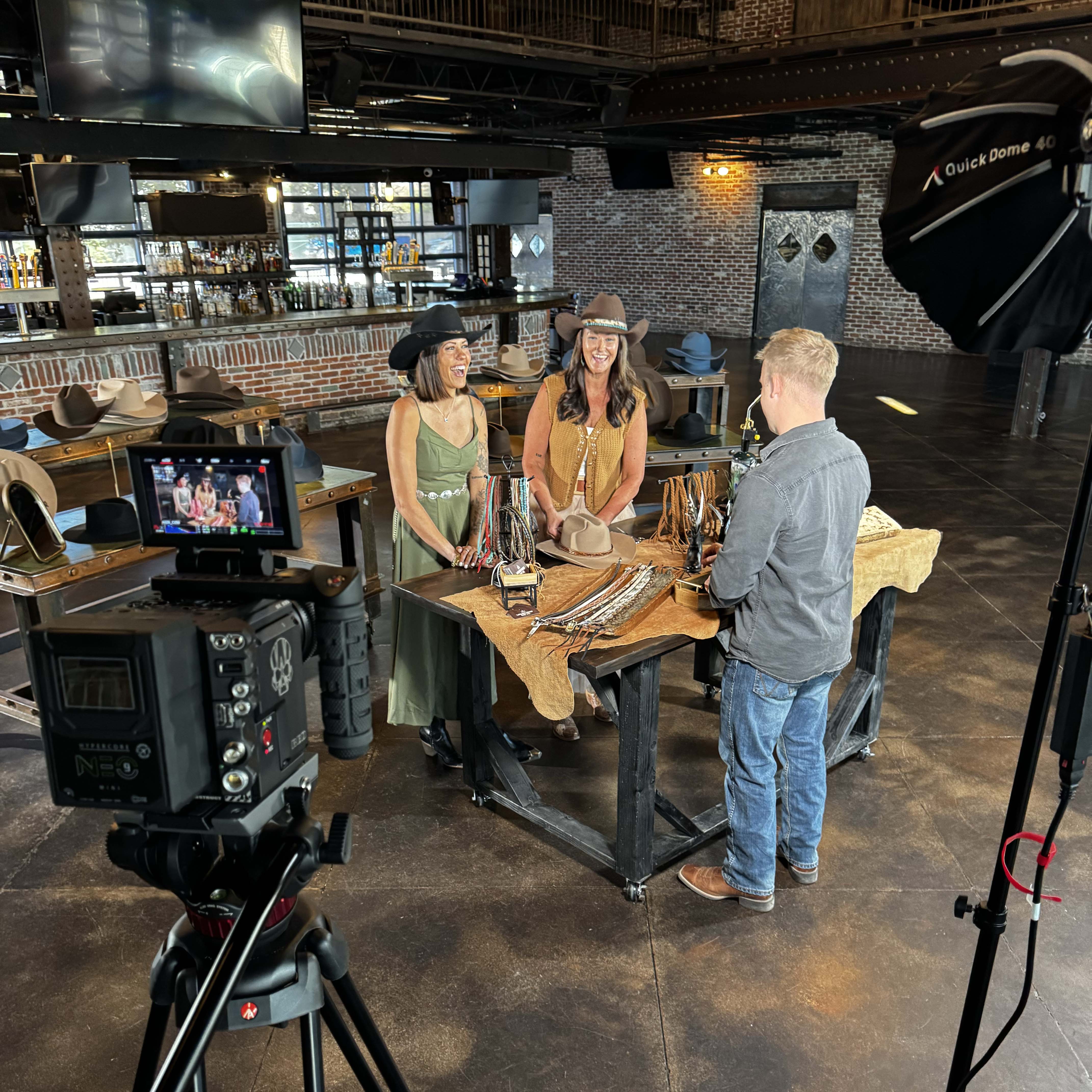 Commercial video production on set