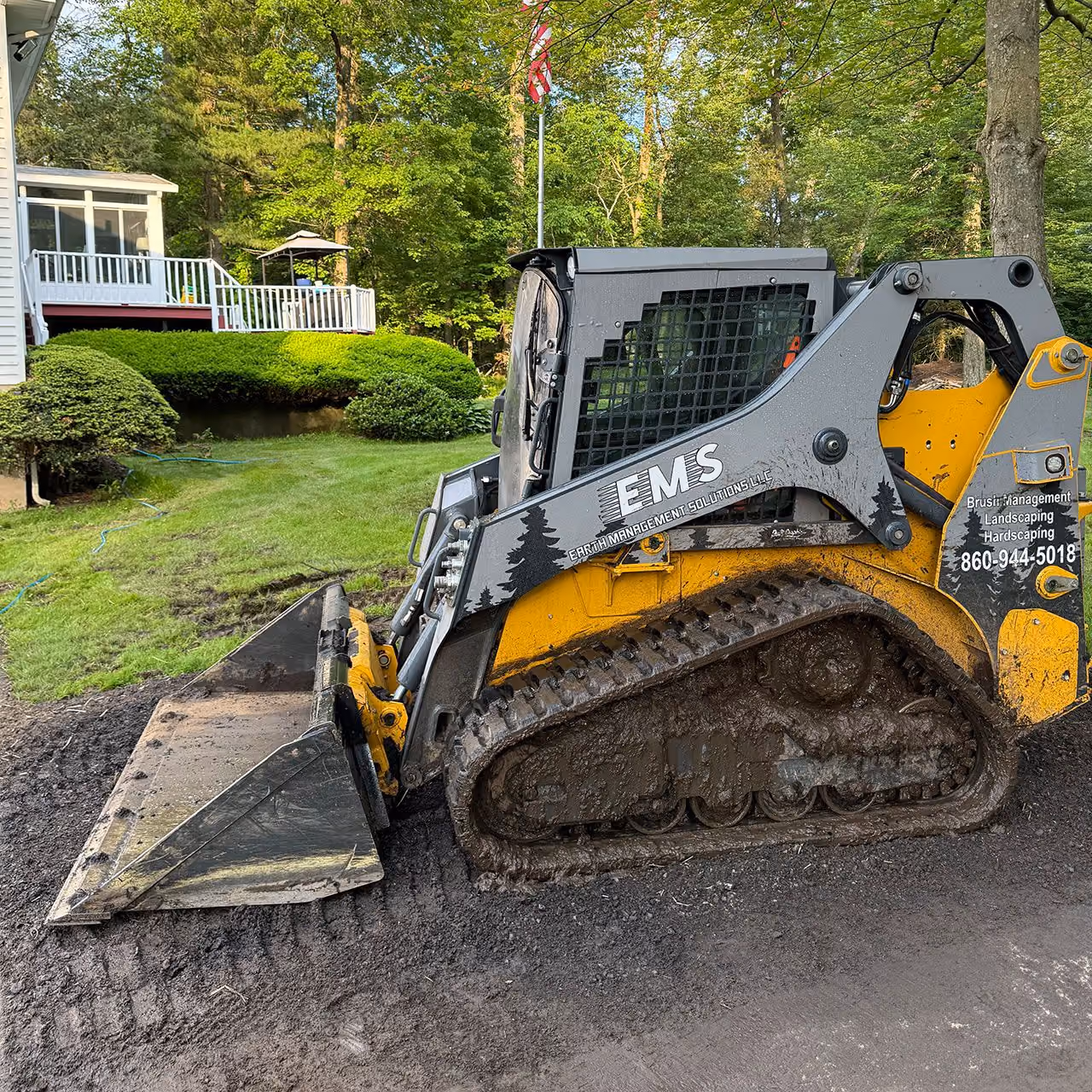 Professional lawn leveling by Earth Management Solutions in Eastern Connecticut