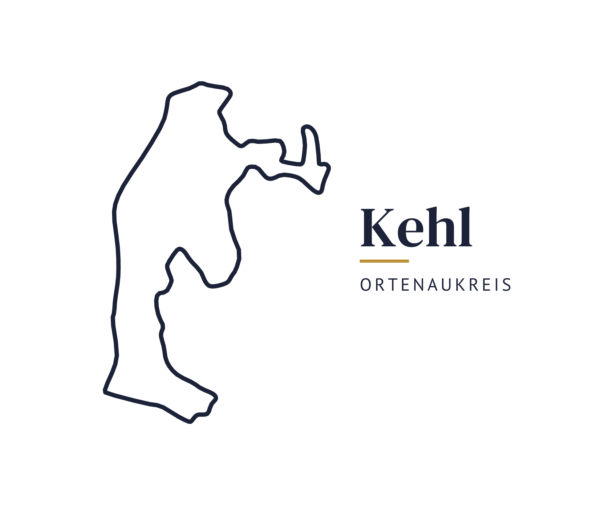 Umriss der Stadt Kehl im Ortenaukreis, Einsatzgebiet von Mila's Pflegehafen