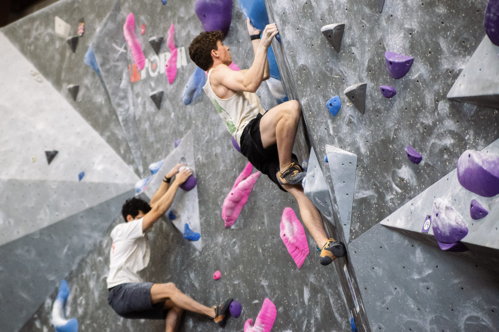 Climbing holds at Rock Candy's mill