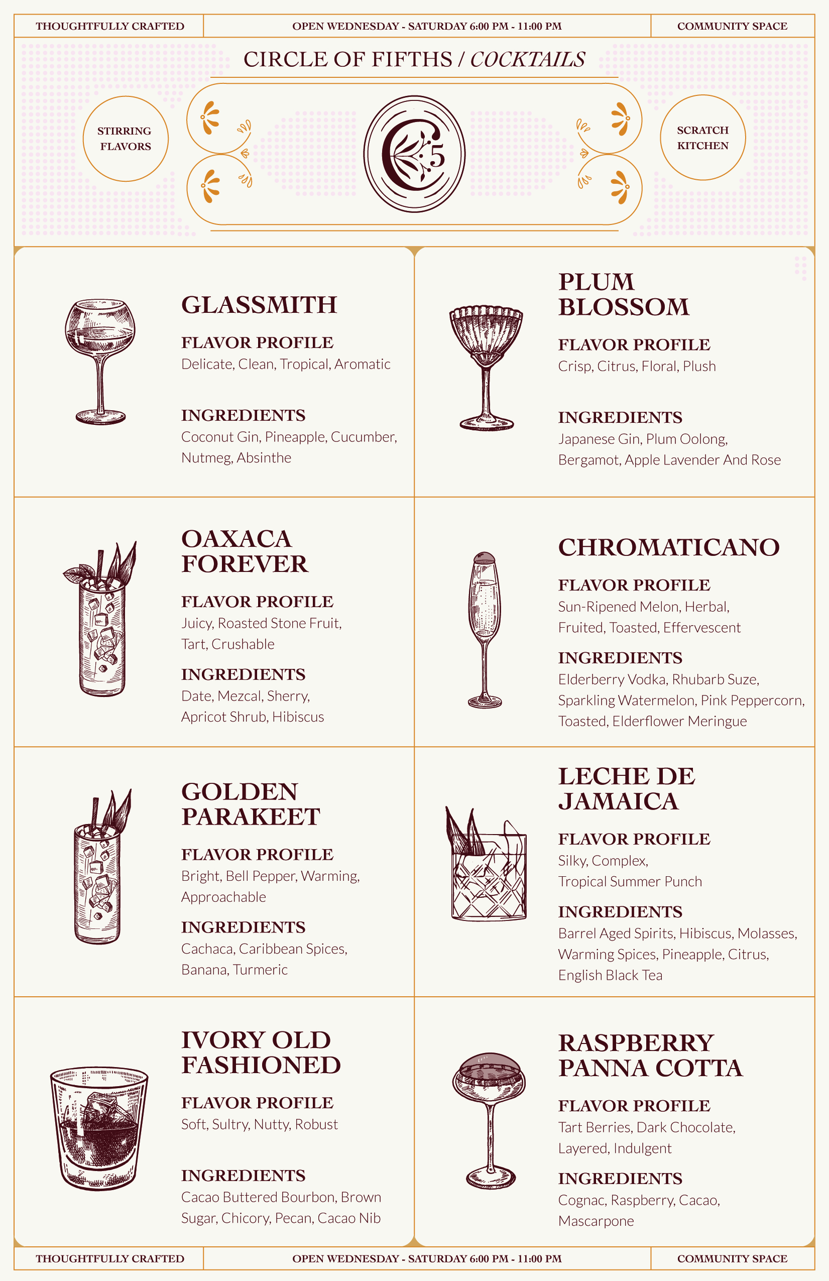Libations Menu Portfolio