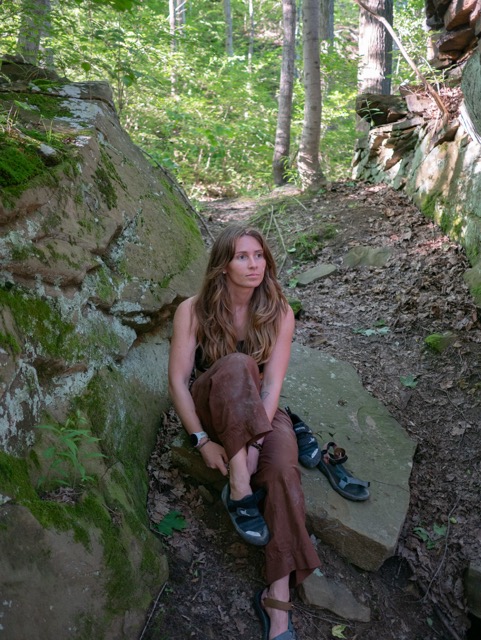 Climbing in the woods