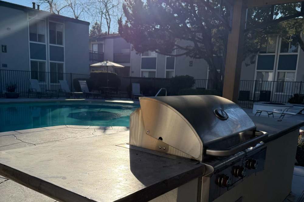 Grilling area at pool