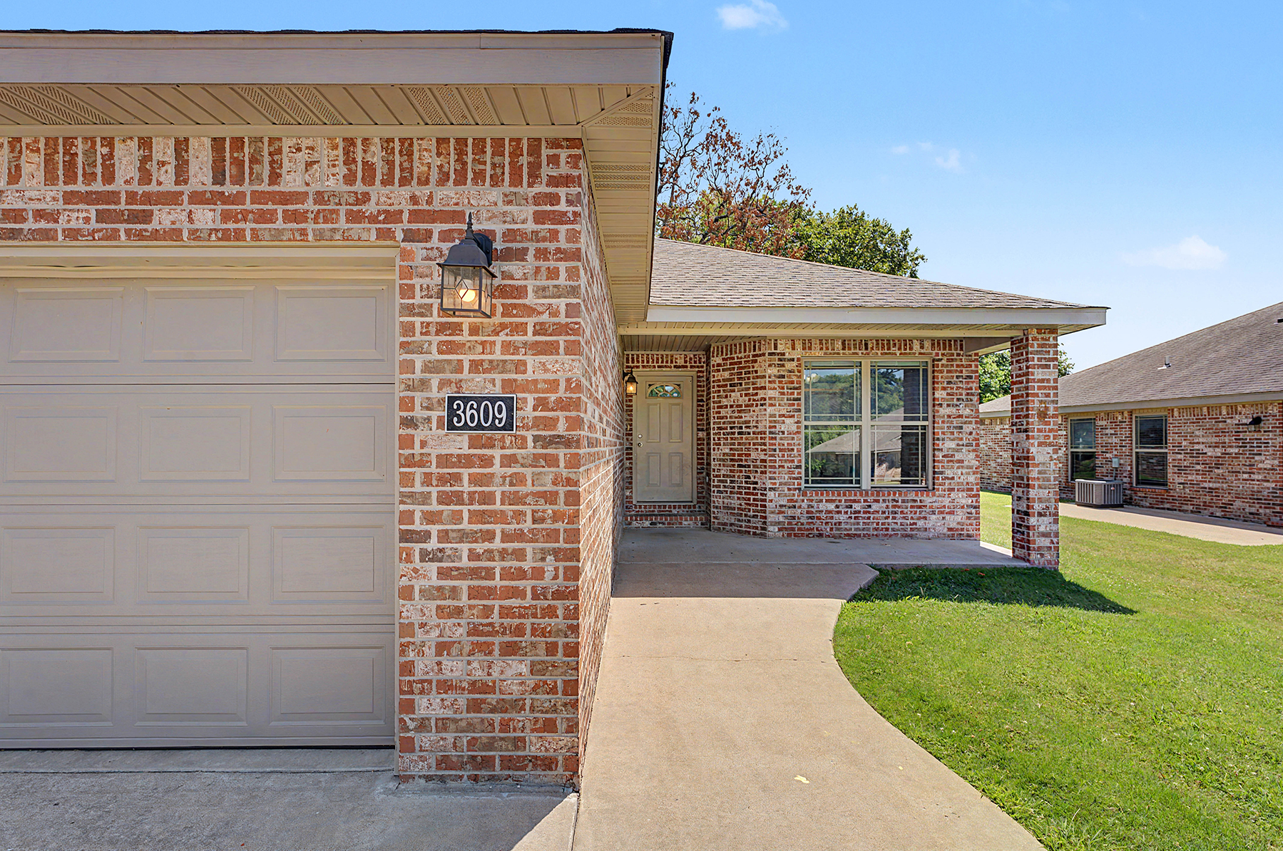 Front entry of a brick home
