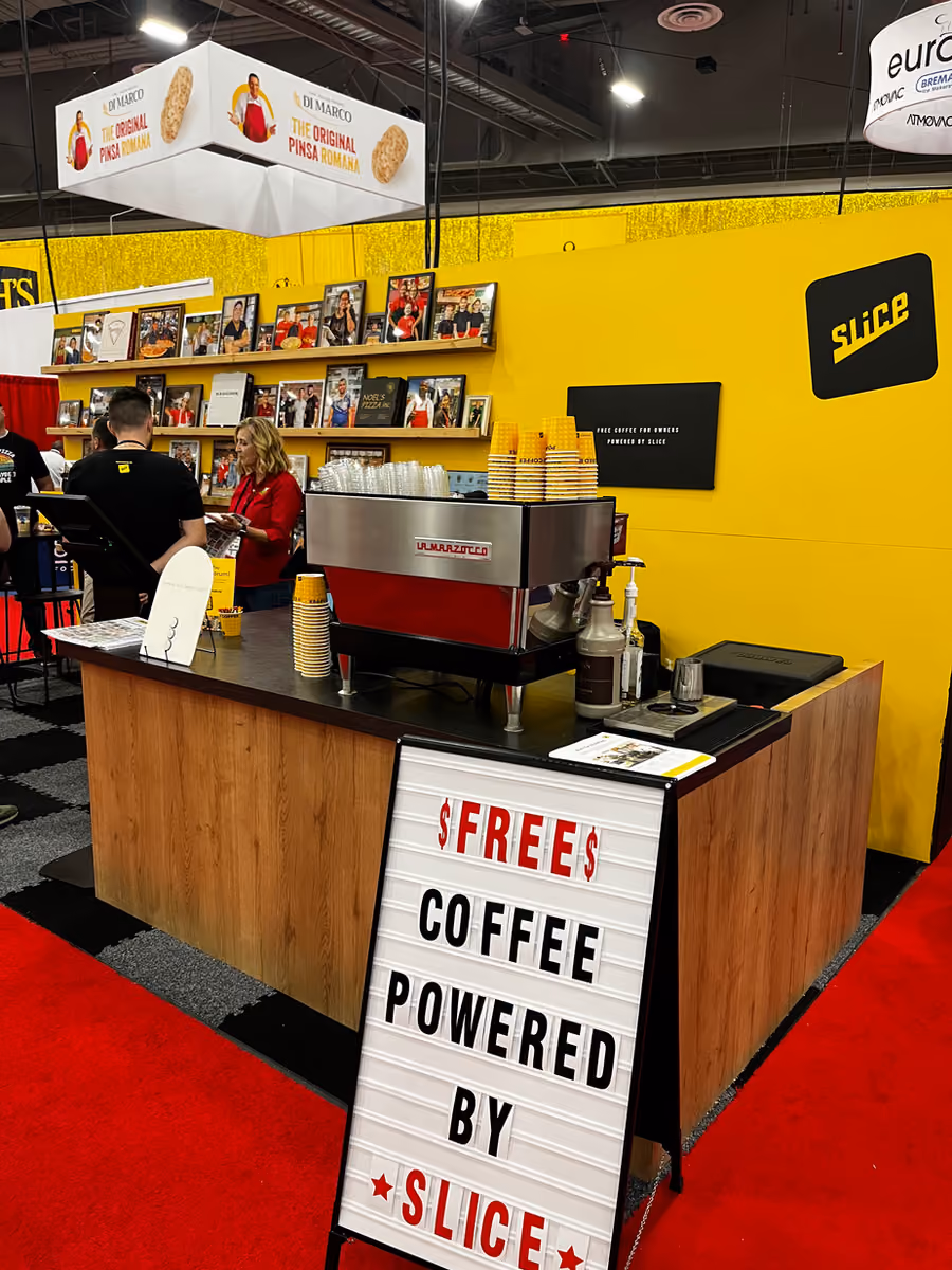 Vim Coffee Catering mobile espresso cart serving guests at a client event