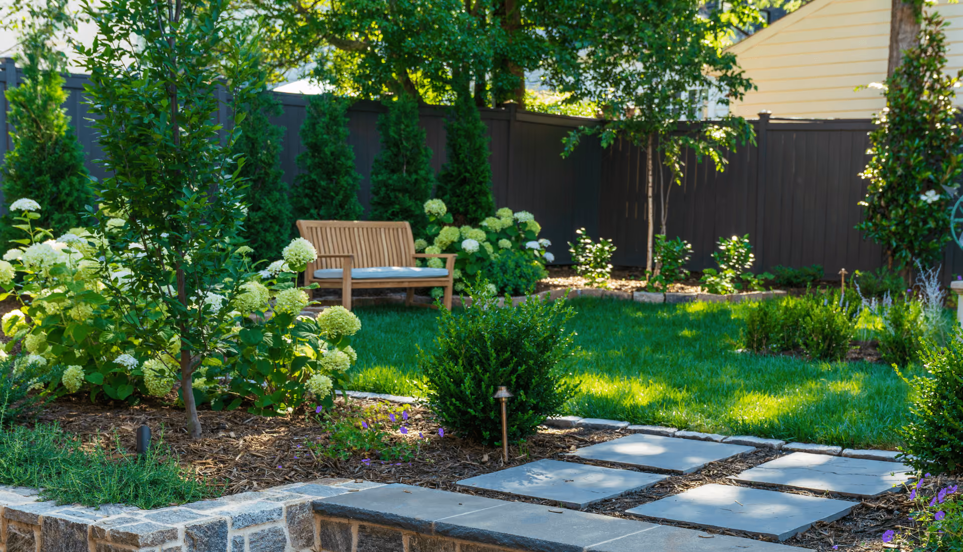 Stone Wall Garden landscape design by KFiles Design in Charlotte, North Carolina