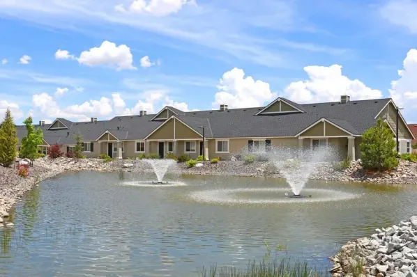 Water fountains on the exterior of the property
