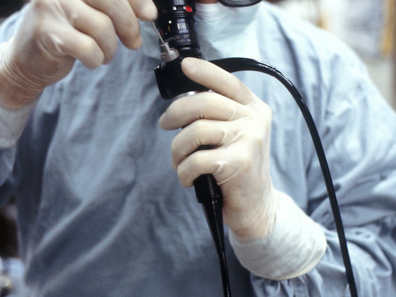 Portrait of a physician in scrubs