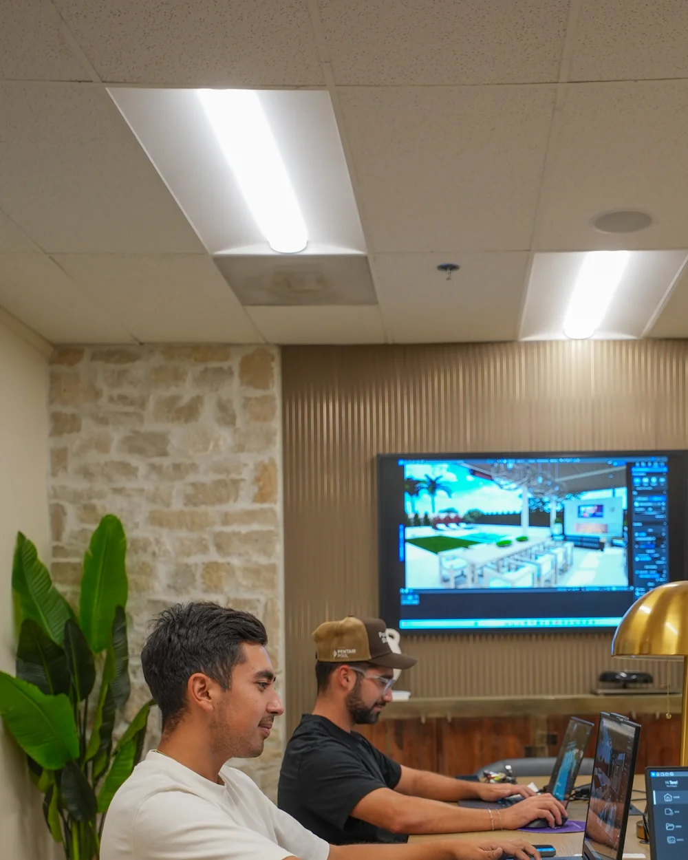 Designers working together at the Pacific Studio Pools studio.