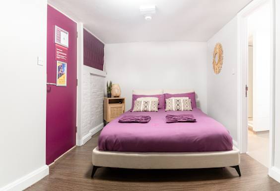 Double bed in a private room