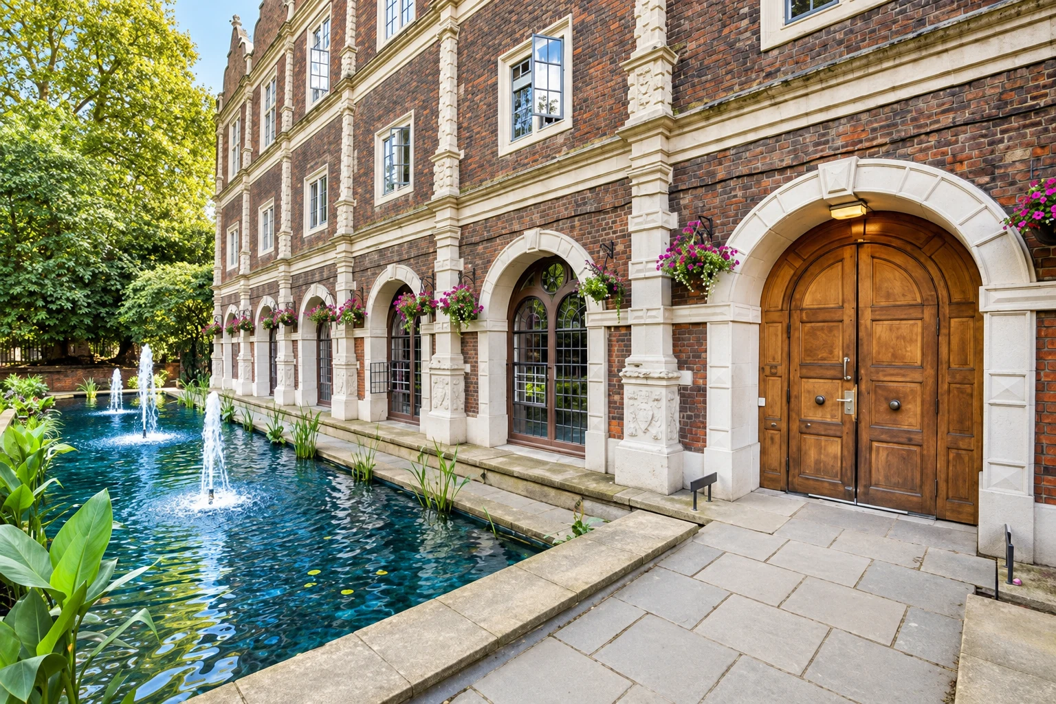 Holland House courtyard and fountain