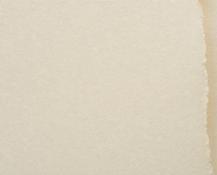A sheet of deckle-edged paper, close up.